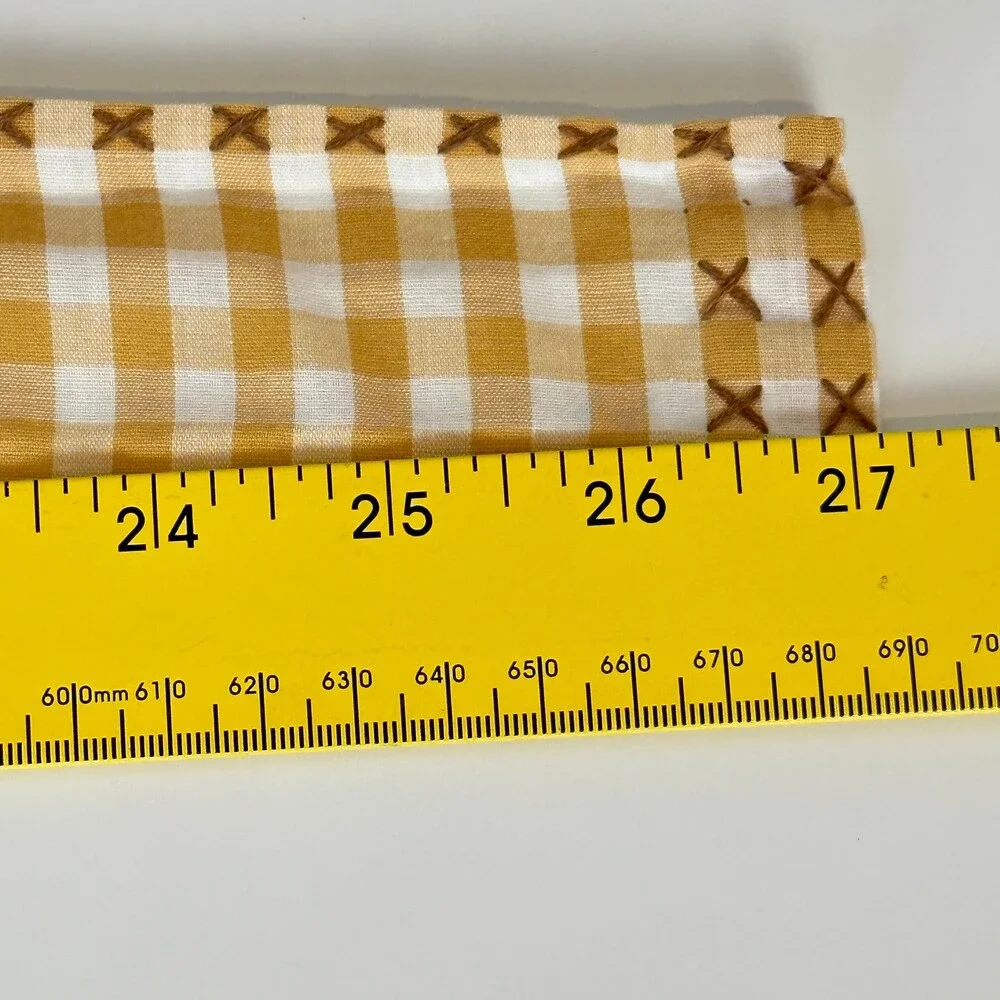Vintage Tan & White Gingham Handmade Half-Apron 1950s
